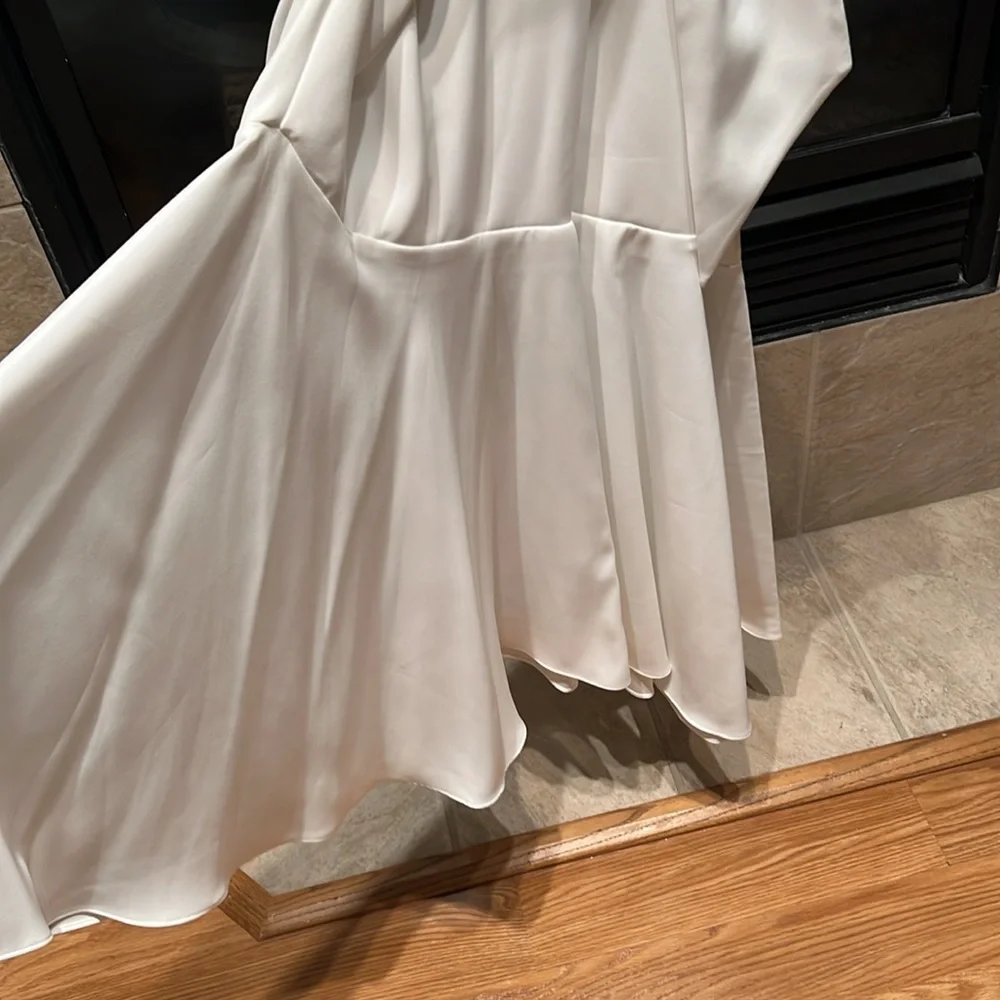 CAMILA DRESS - IVORY Crepe Ruched Mermaid Dress